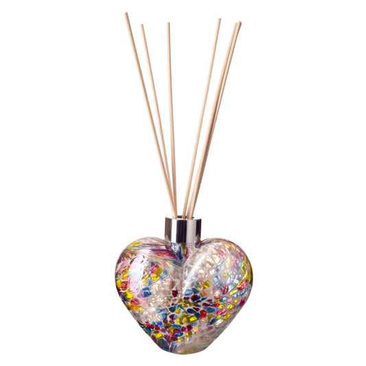 Reed Diffuser Heart in Multi-Coloured Frost Glass
