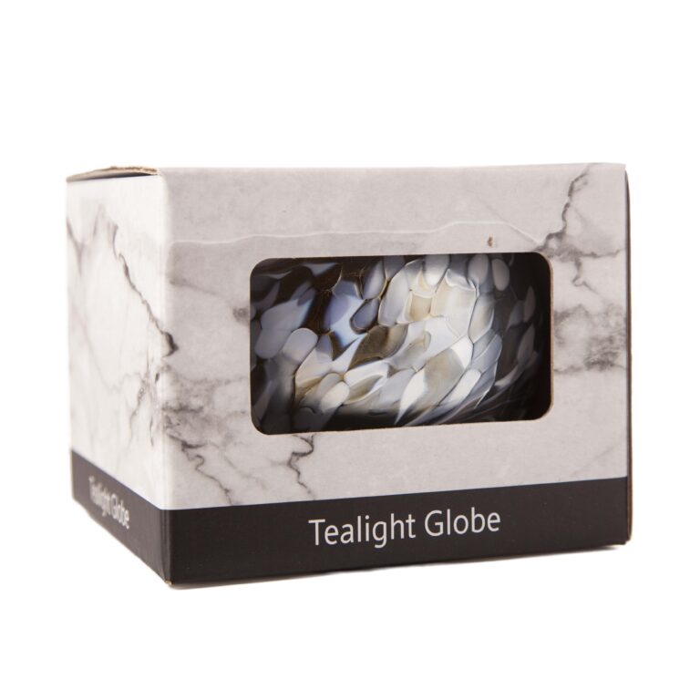 Round Tealight Holder in Silver and White