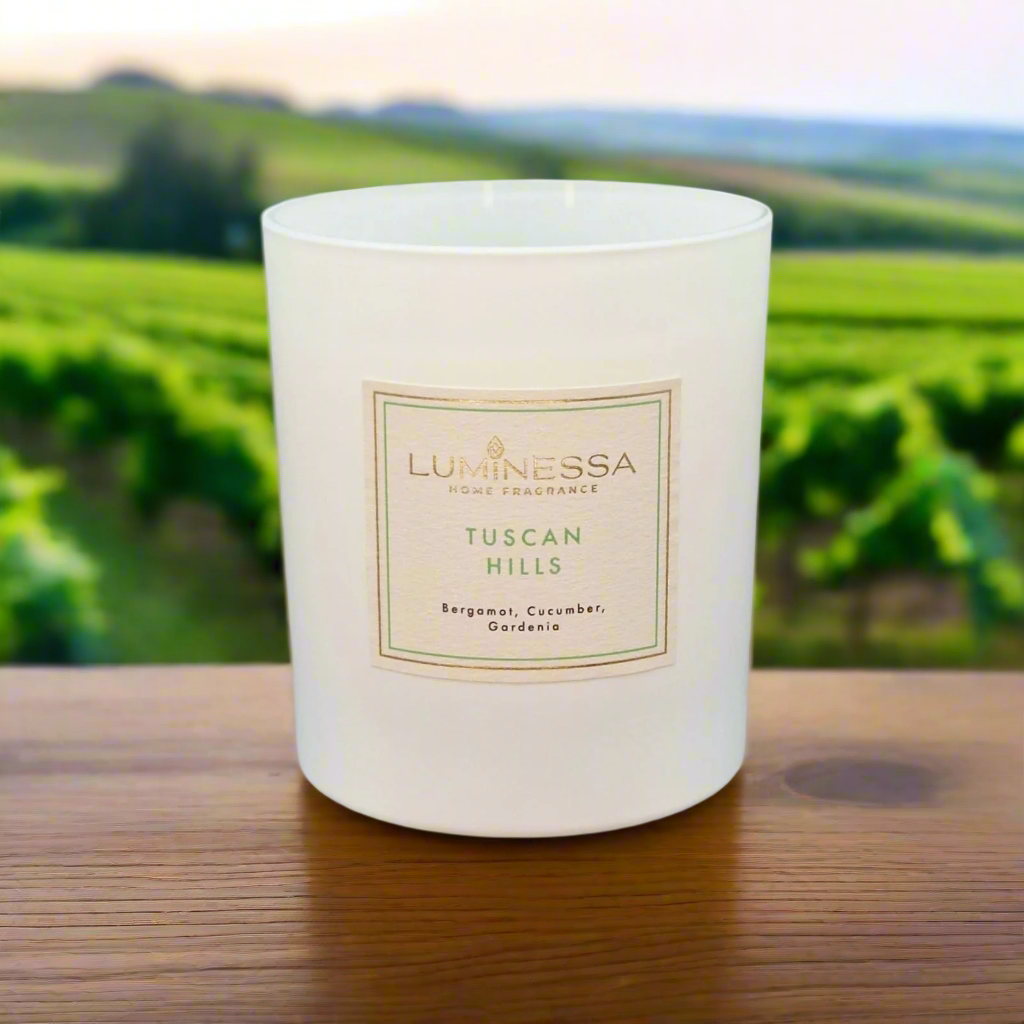 Bergamot, Cucumber, Gardenia - Tuscan Hills Candle 220g