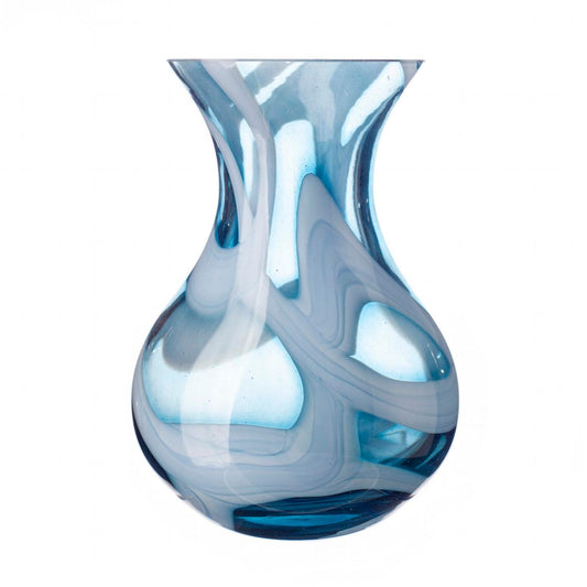 Small Classic Vase in blue Cerulean Sky Glass