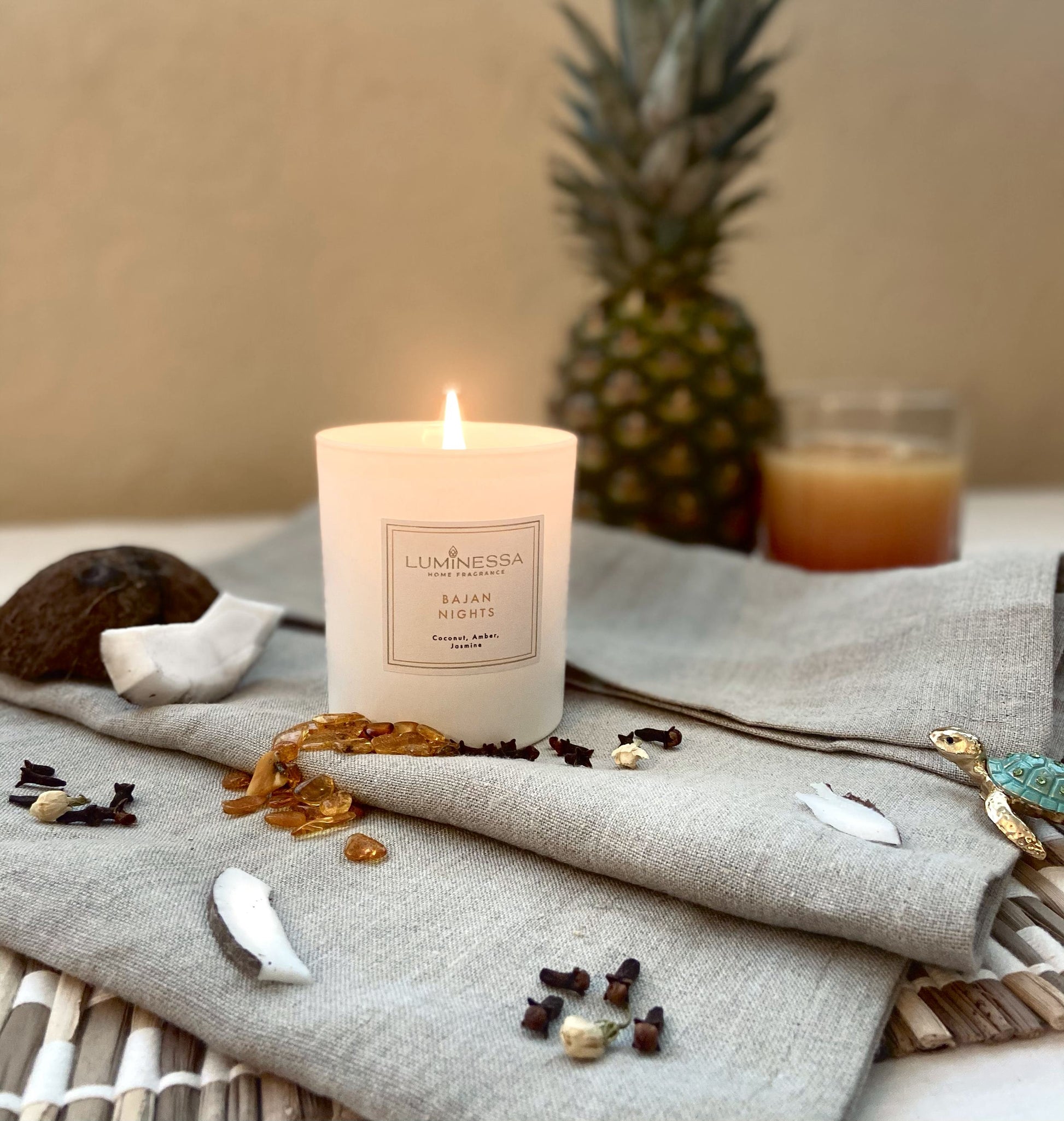 Coconut, Jasmine, Amber  - Bajan Nights Candle 220g image 1