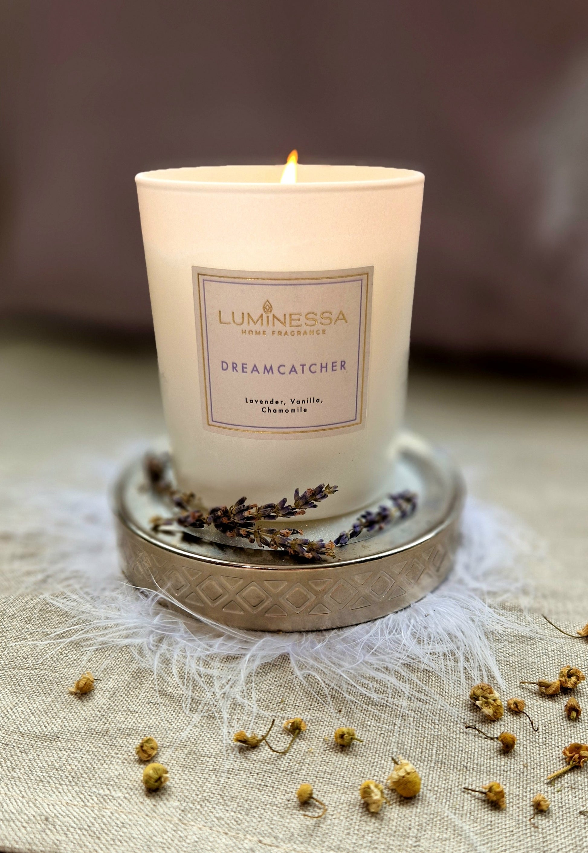 Lavender, Chamomile, Vanilla - Dreamcatcher Candle 220g image 1