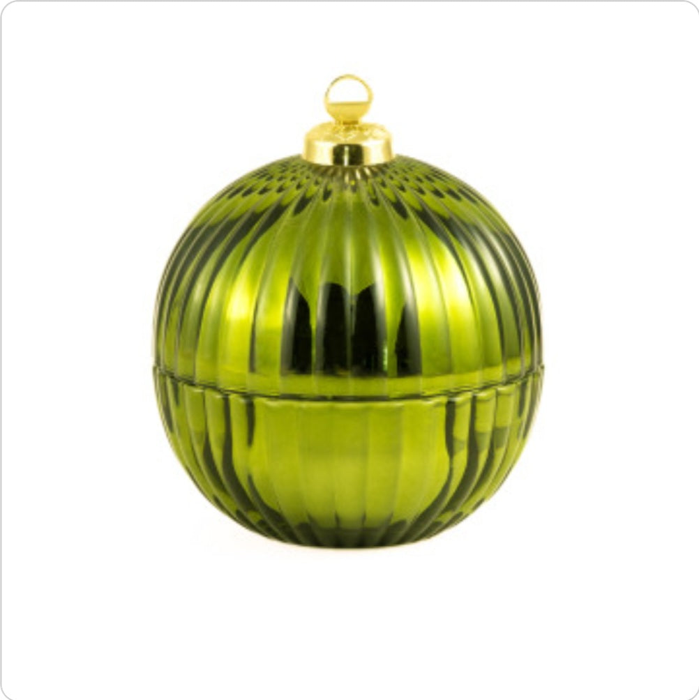 Pine, Balsam, Oakmoss - Evergreen Frost Bauble Candle 195g