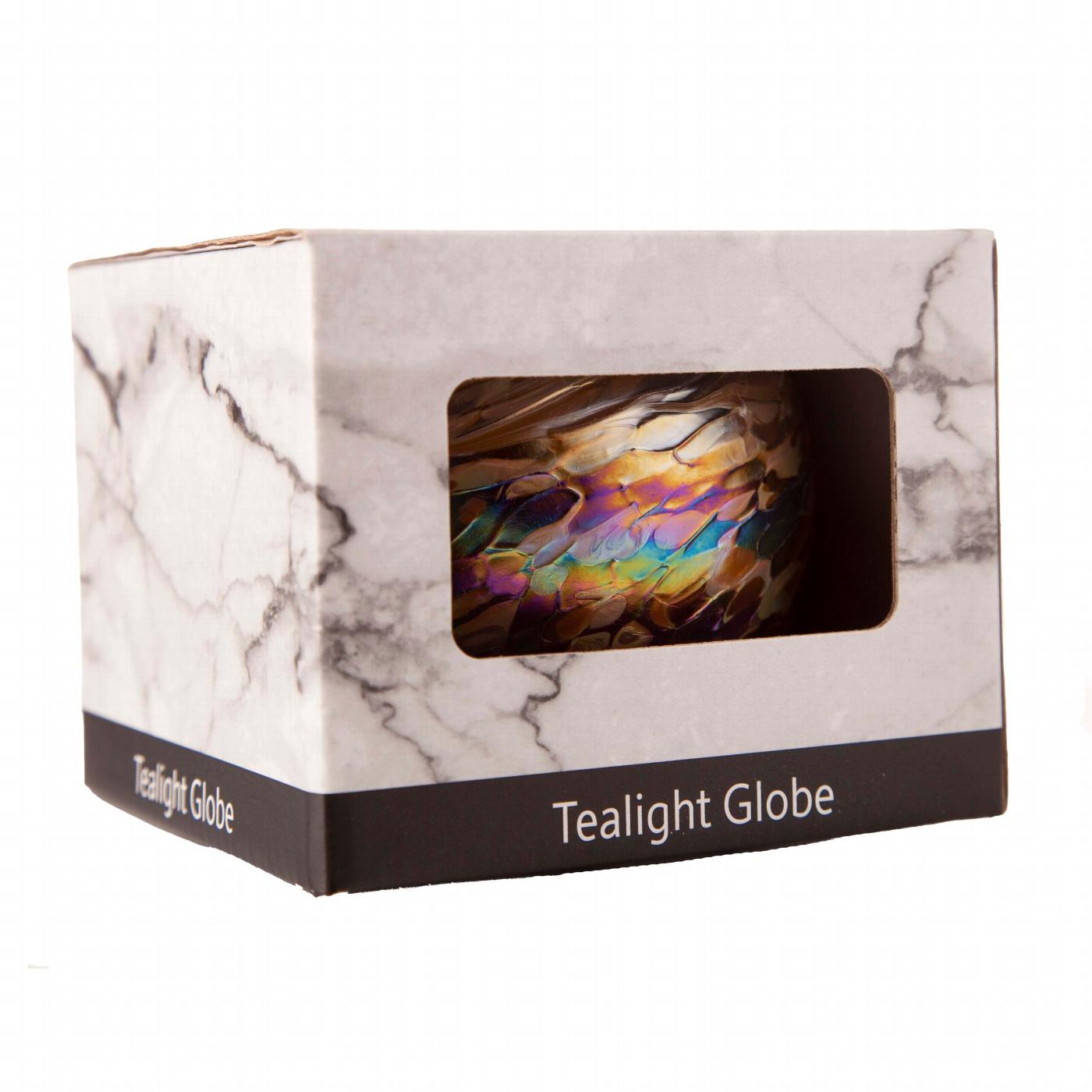 Round Tealight Holder in Gold Glass