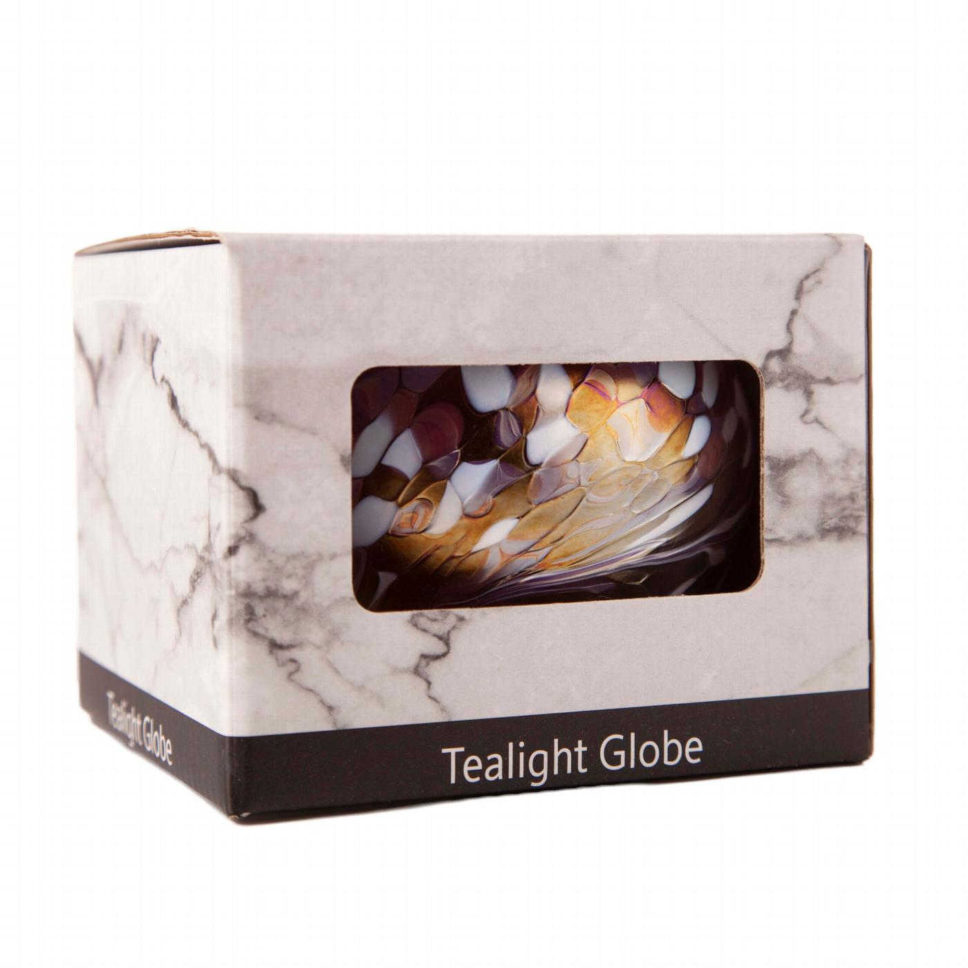 Round Tealight Holder in Pink, White and Violet