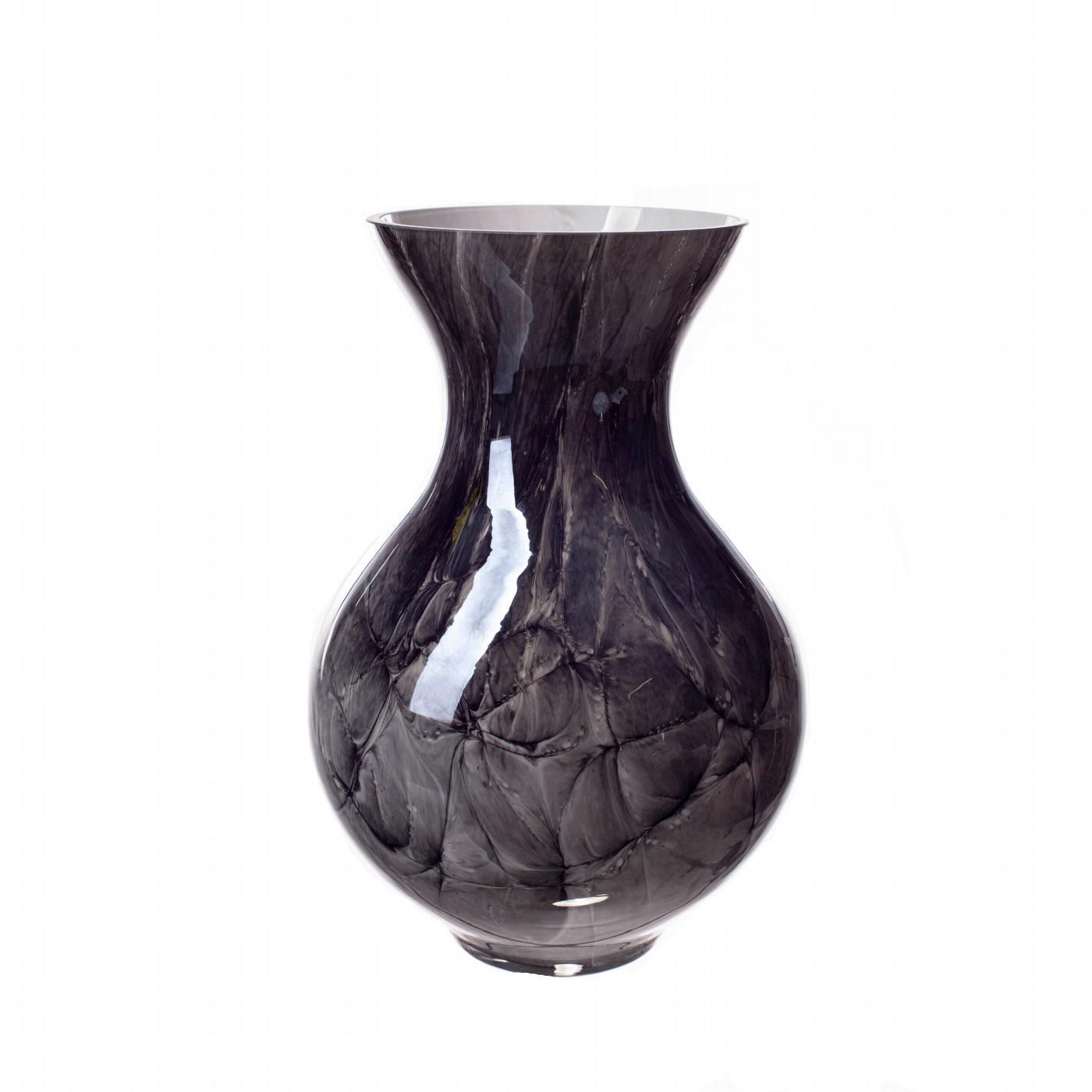 Classic Vase in Black Marble Glass