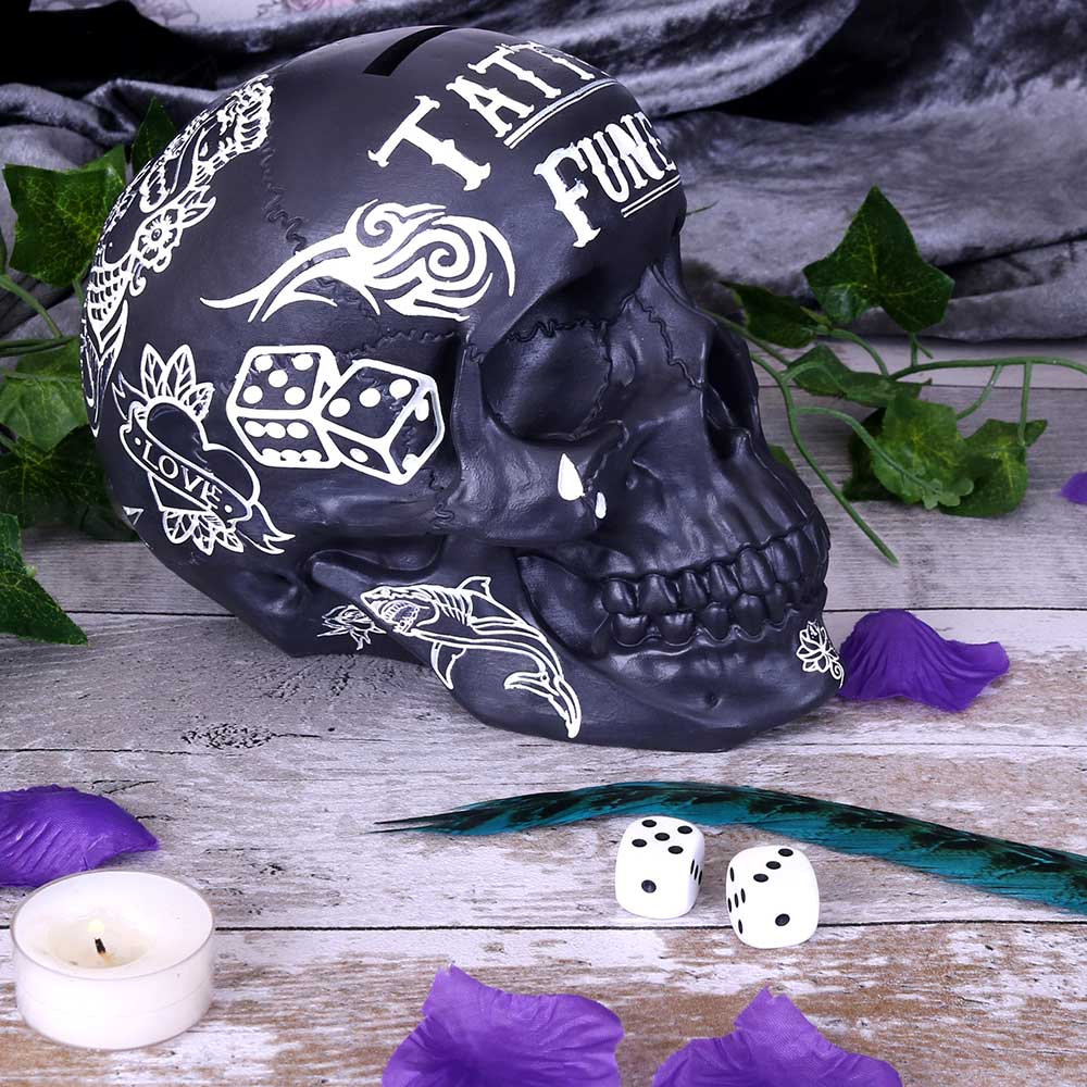 Tattoo Fund Skull Money Box (Black)
