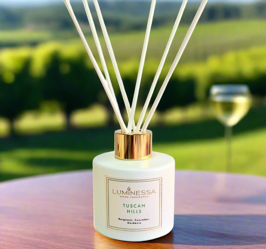 Bergamot, Cucumber, Gardenia - Tuscan Hills 100ml Reed Diffuser